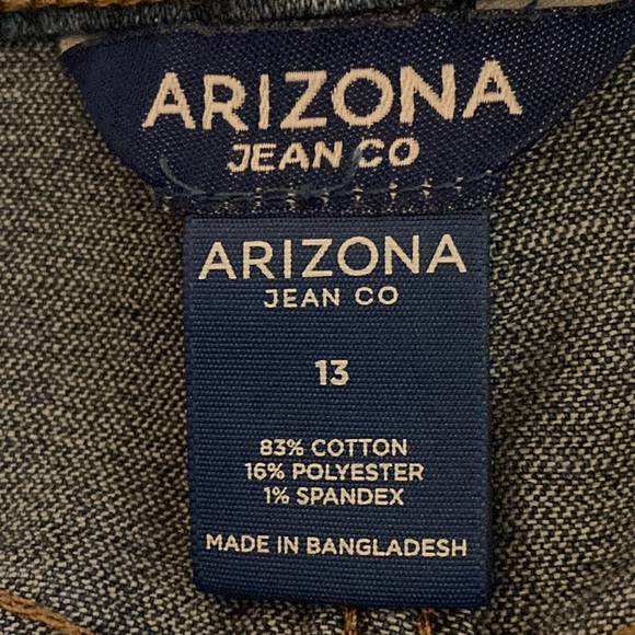 Arizona Jeans Denim Mini Skirt Patchwork Color Block Size 13 - Picture 5 of 8